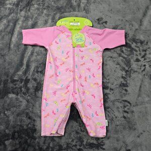 i play baby girl swim sunsuit 12M UPF 50 pink dragonfly NWT